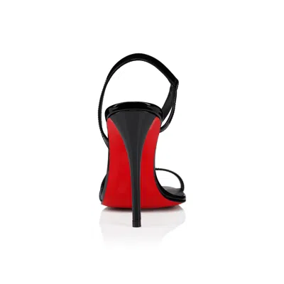 Christian Louboutin 100mm Pink Z Leather Slingback Heeled Sandals In Black