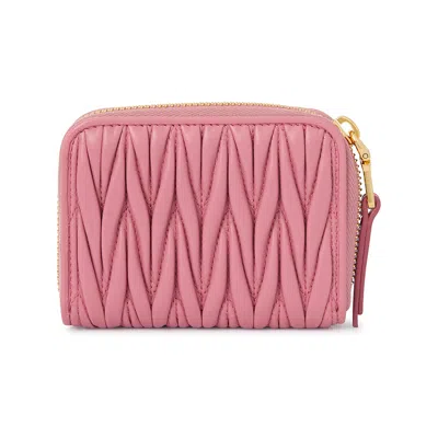 Miu Miu Coin Purse In Padded Nappa In Pink