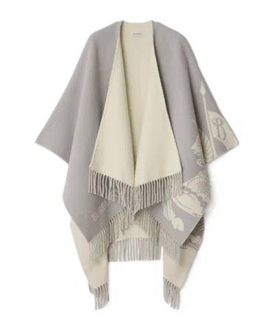 Burberry Ekd Wool Cashmere Cape In Multi