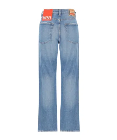 Diesel Stone-washed Logo-patch Jeans In Blue