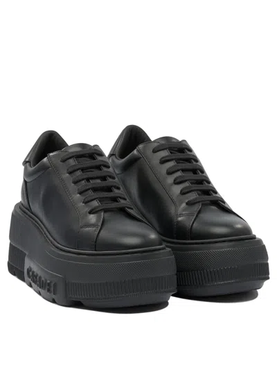 Casadei Low Top Platform Sneakers In Black