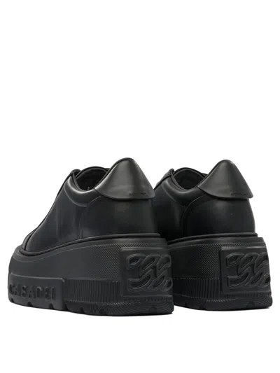 Casadei Low Top Platform Sneakers In Black
