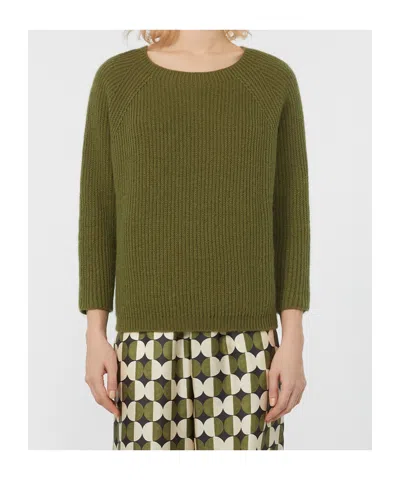 Weekend Max Mara Crew Neck Long Sleeve Sweater In Green