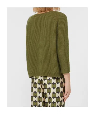 Weekend Max Mara Crew Neck Long Sleeve Sweater In Green