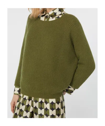 Weekend Max Mara Crew Neck Long Sleeve Sweater In Green