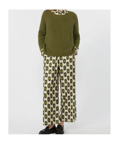 Weekend Max Mara Crew Neck Long Sleeve Sweater In Green