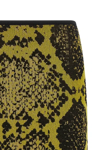 Attico Knee-length Bodycon Python Print Skirt In Multi