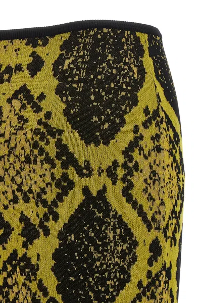 Attico Knee-length Bodycon Python Print Skirt In Multi