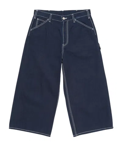 Acne Studios Contrast-stitch Trousers In Blue