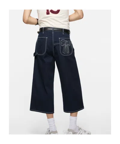 Acne Studios Contrast-stitch Trousers In Blue