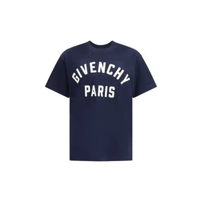 Givenchy Men Black Crewneck T-shirt With Maxi Logo Lettering On The Front In Cotton Man