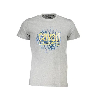 Cavalli Class Brown Cotton Men T-shirt In Gray