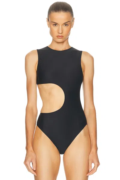 Alaïa Women Black One-piece Swimsuit With Cut-out In Black