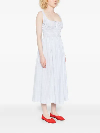 Doen Quilla Gingham-check Smocked Dress In Blue