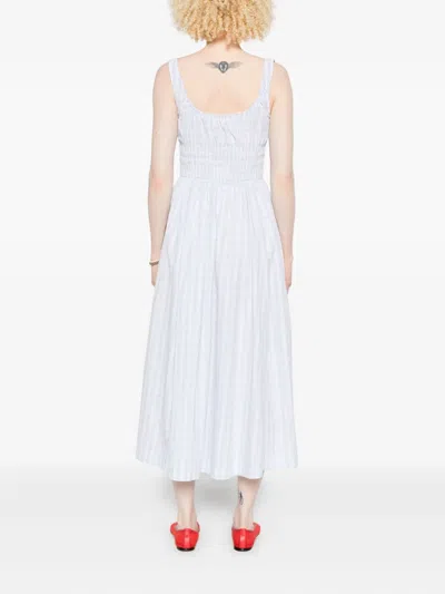 Doen Quilla Gingham-check Smocked Dress In Blue