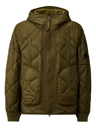 C.p. Company C.p.company Padded Jacket With Adjustable Hood In Green