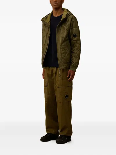 C.p. Company C.p.company Padded Jacket With Adjustable Hood In Green