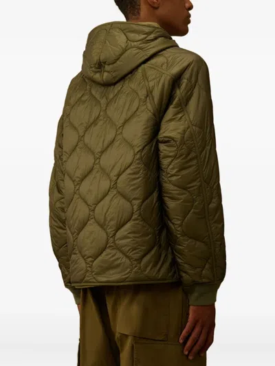 C.p. Company C.p.company Padded Jacket With Adjustable Hood In Green