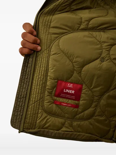 C.p. Company C.p.company Padded Jacket With Adjustable Hood In Green