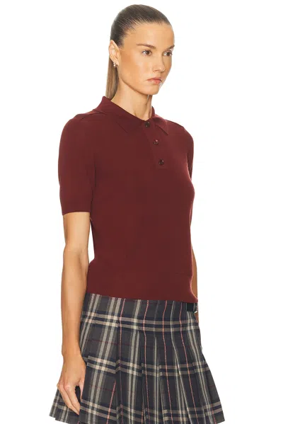 Burberry Bordeaux Wool Polo Shirt