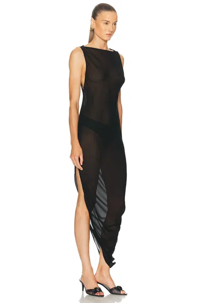 Eaves Via Asym Maxi Dress In Black