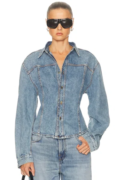 Haikure Button-up Denim Jacket In Blue