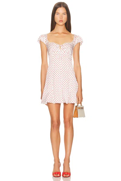 Loveshackfancy Avine Polka-dot Mini Dress In White