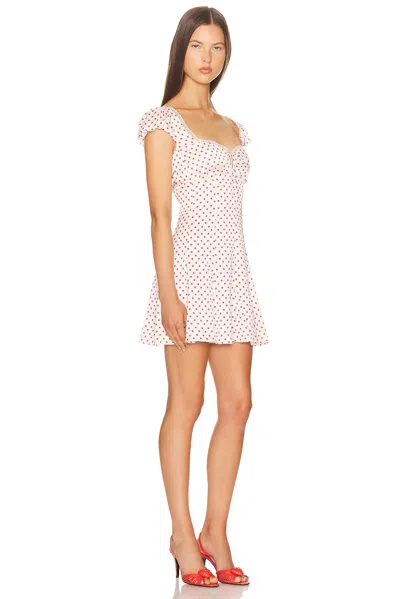 Loveshackfancy Avine Polka-dot Mini Dress In White