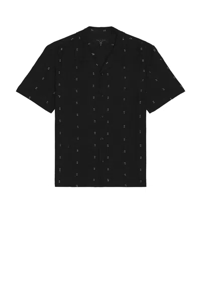 Rag & Bone Avery Embroidered Linen Shirt Blkrm In Black