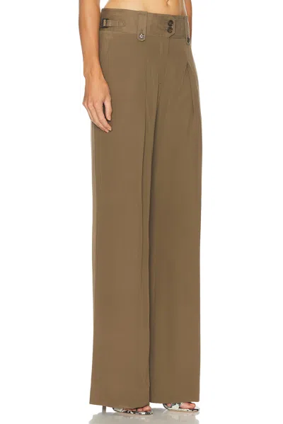 Tom Ford Pleated Wide Leg Pant In Brown