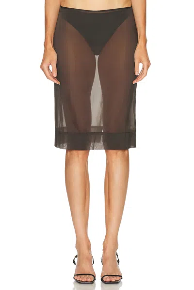 St Agni Semi-transparent Design Skirt In Black
