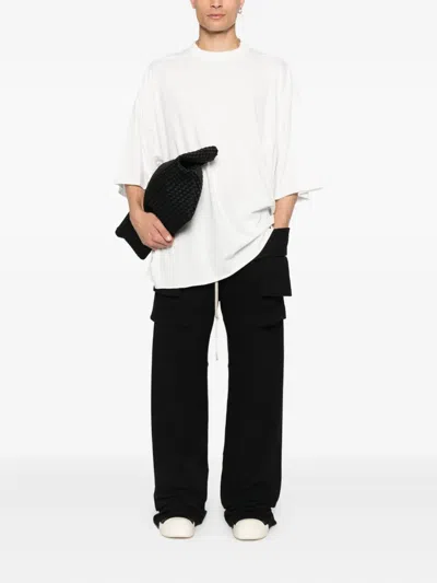 Rick Owens Drkshdw Creatch Wide-leg Cotton-blend Canvas Drawstring Cargo Trousers In Black