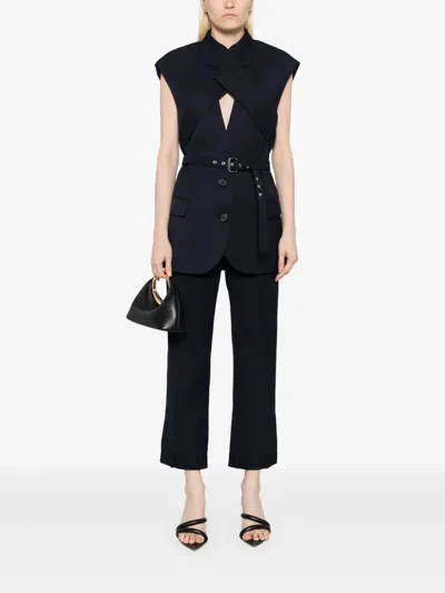 Monse Deconstructed Tailored Trousers In Blue