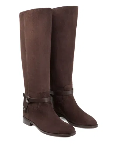 Jimmy Choo Lawton Knee Boot Flat In Brown