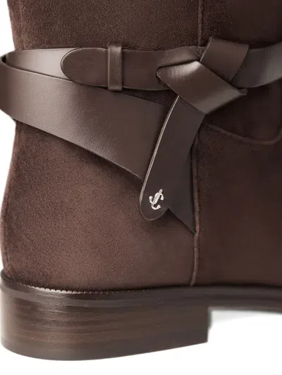 Jimmy Choo Lawton Knee Boot Flat In Brown