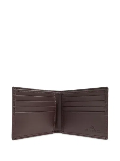 Etro Paisley-pattern Leather Wallet In Blue