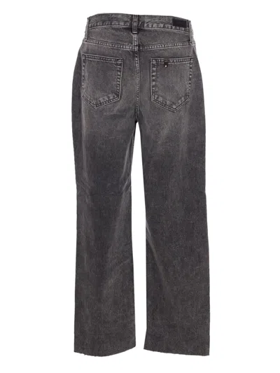 Liu •jo Straight-leg Jeans With Rhinestones In Gray