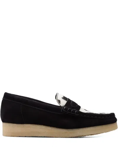 Clarks Originals Wallabee "cow Print Hairon" Loafers In Black