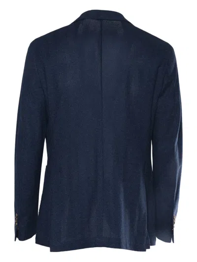Brera Two-button Knitted Jacket In Blue