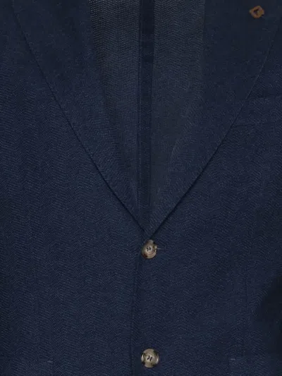 Brera Two-button Knitted Jacket In Blue