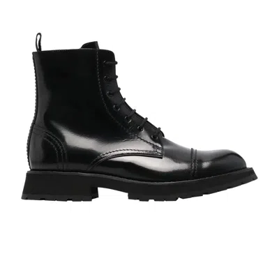 Pre-owned Alexander Mcqueen Lace-up Cap Toe Ankle Boot 'black' | Men's Size 41.5