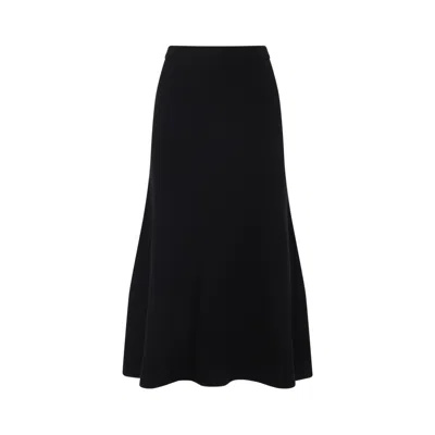 Fabiana Filippi Flared High-waisted Wool Silk Cashmere Skirt In Black