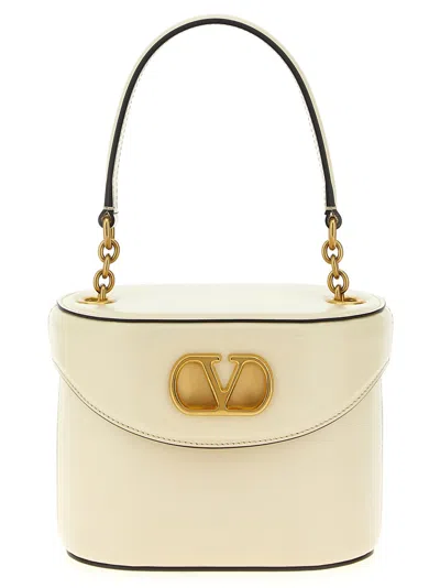 Valentino Vanity Leather Shoulder Bag In White