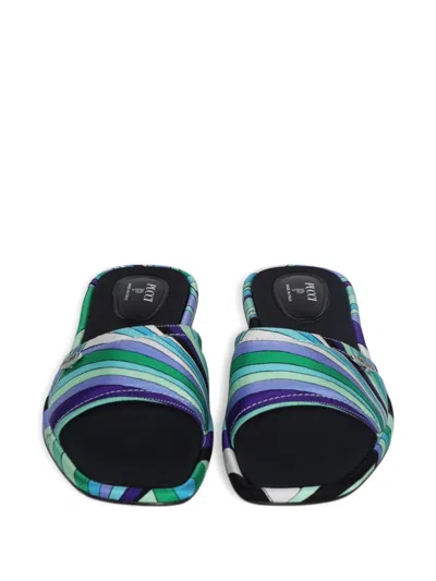 Pucci Yummy Patterned Sandals In Green