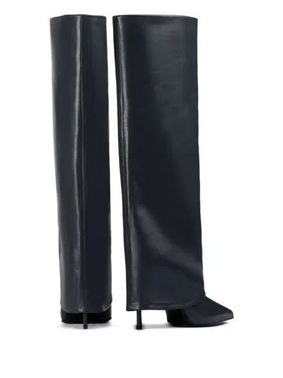 Le Silla 110mm Andy Leather Cuffed Boots In Black