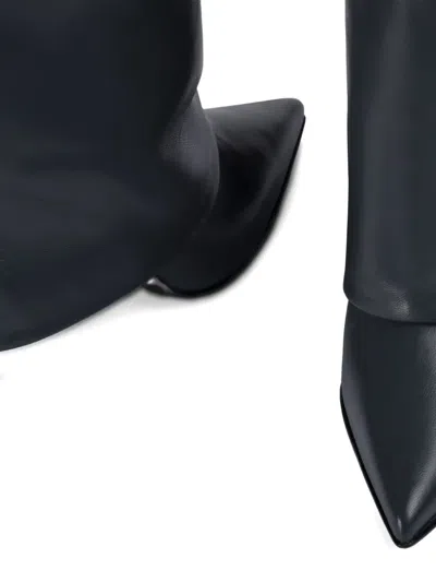 Le Silla 110mm Andy Leather Cuffed Boots In Black