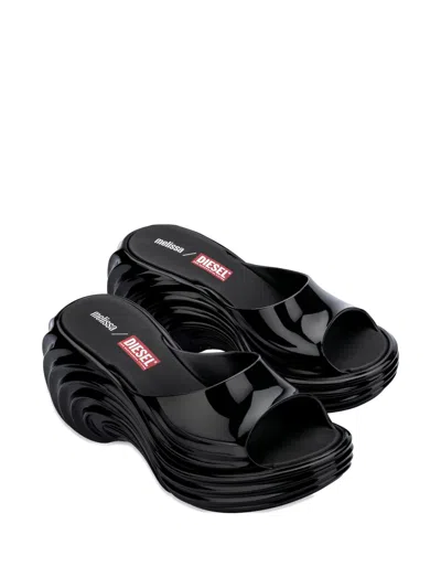 Melissa X Diesel Quantum Platform Wave Slides In Black