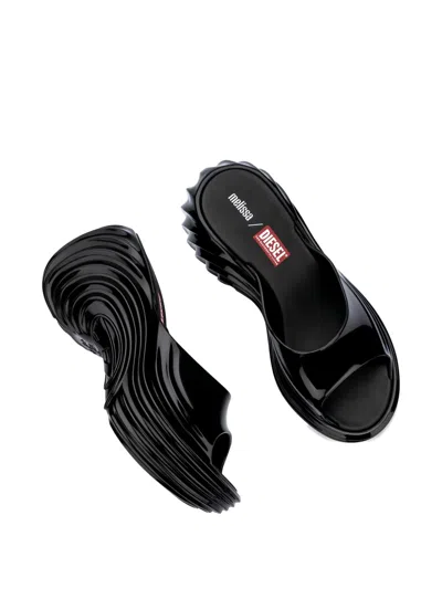 Melissa X Diesel Quantum Platform Wave Slides In Black