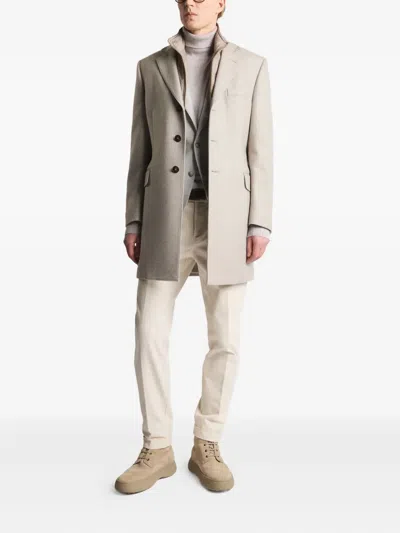 Fay Double Coat In Wool And Cashmere Cloth In Neutral