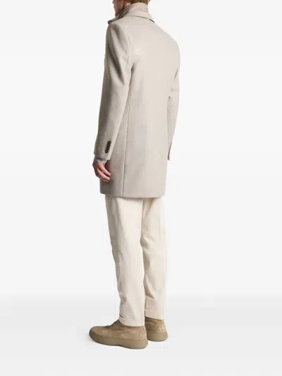 Fay Double Coat In Wool And Cashmere Cloth In Neutral